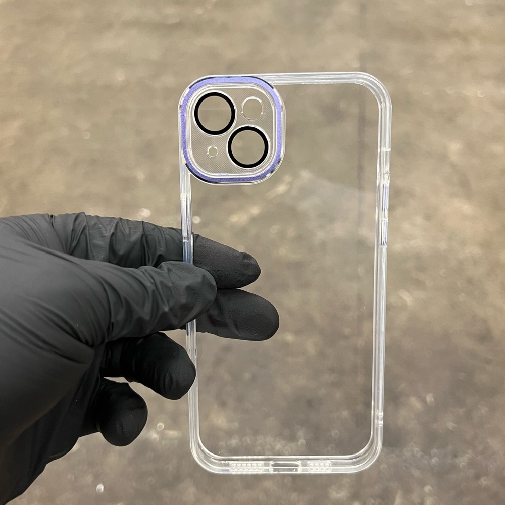 iPhone 14 Plus Transparent Electroplated Case w/ Camera Protector